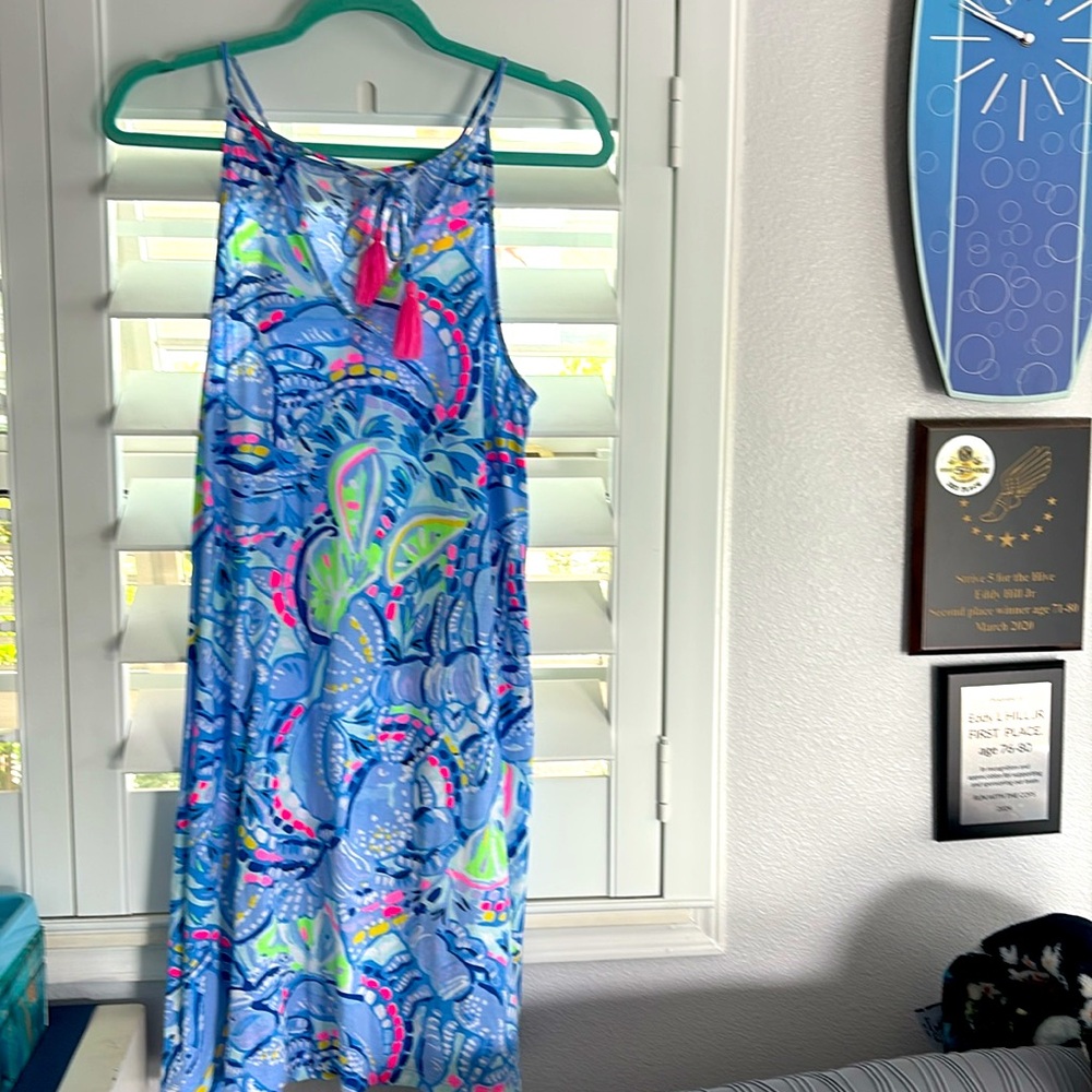 Lilly Pulitzer Blue and Pink Patterned Garment